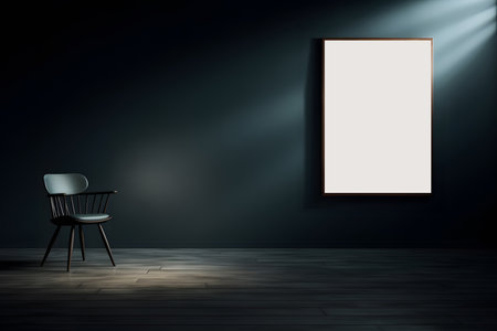 Empty picture frame simulation wall Modern living room design, with elegant decorations.の素材