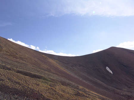 a slope of volcanic gravel in Geghama rangeの写真素材
