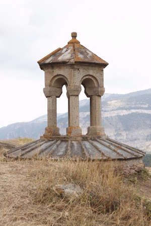 the dome of refectory in the Tatev monastery (IX century, Armenia), roof of refectory is of grounde,...