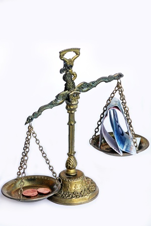 The euro on scalesの写真素材