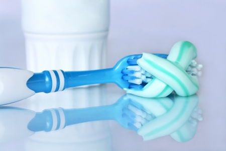 Healthy and beautiful teeth by regular brushingの写真素材