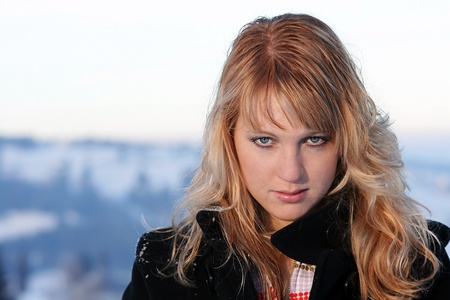 Pretty and modern day in winterの写真素材