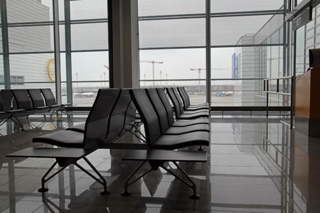 Empty seats at the airportの写真素材
