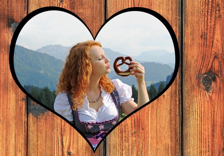 The love for German pretzelsの写真素材
