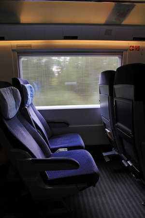 Travelling by trainの写真素材