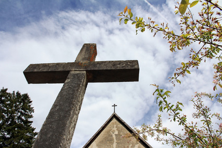 The Cross and the Churchの写真素材