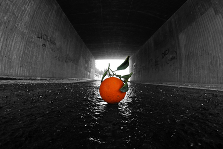 Digiart - The Orange in the underpassの写真素材