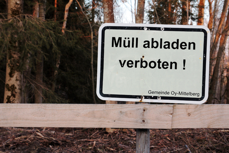 Shield - unload garbage prohibited! It is forbidden to dump its wasteの写真素材