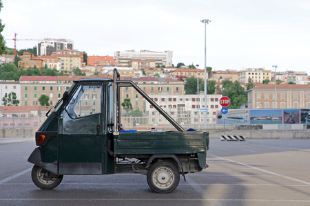 An APE vans in Italy. Piaggio tricycleのeditorial素材