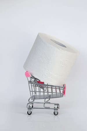 Purchase of toilet paper. Hoard purchases of toilet paperの写真素材
