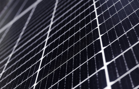 Close up of solar system on a house