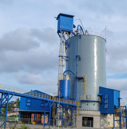 cement packing plantの写真素材
