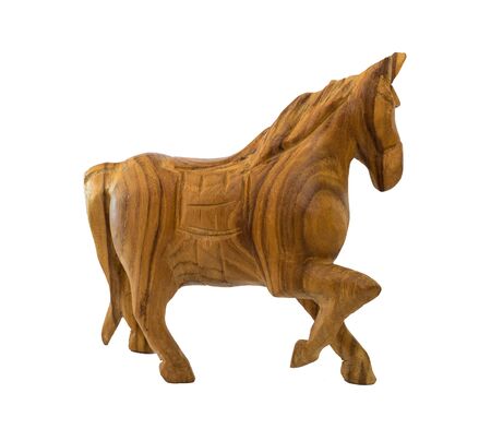Thai wood carving of horseの写真素材