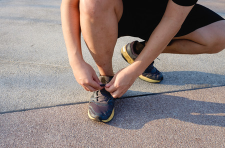 one fat man in black start running for healthy