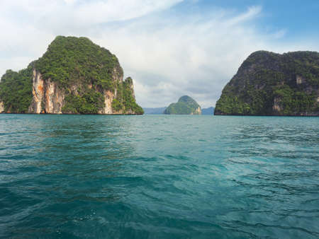 Seaview of Hong islands group, Phang Nga National Park, Krabi, landscape orientationの写真素材