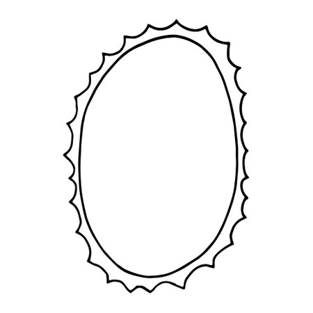 frame hand drawn in doodle style. Border decor for photos and pictures. monochrome, minimalism, simple, scandinavian, line artのイラスト素材