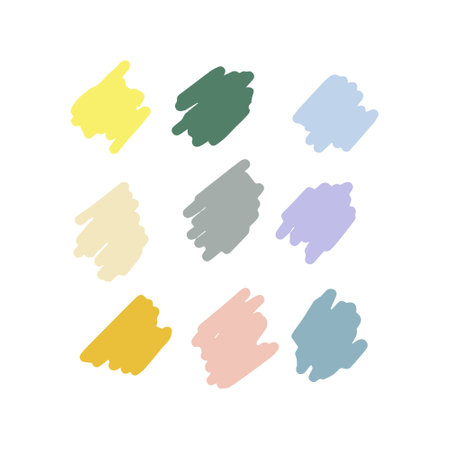 paint strokes pastel colors set. colorful paletteのイラスト素材