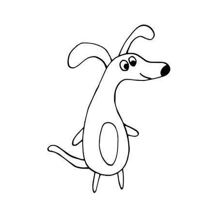 dog icon. hand drawn doodle. vector, scandinavian, nordic, minimalism monochrome pet animal cute funnyのイラスト素材
