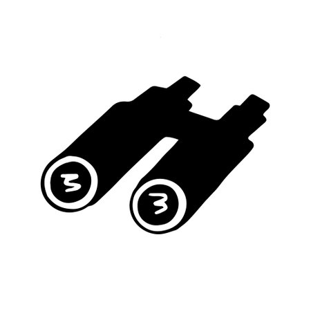 binocular icon. hand drawn doodle. vector, scandinavian, nordic minimalism monochrome toolのイラスト素材