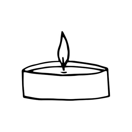 candle in a jar hand drawn in doodle style. icon, sticker, decor elementのイラスト素材
