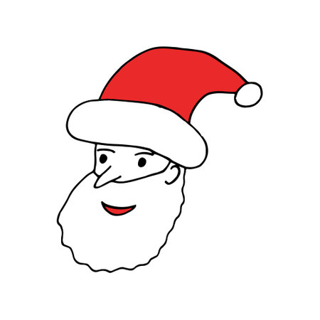 santa claus hand drawn in doodle style. christmas and new year decorのイラスト素材