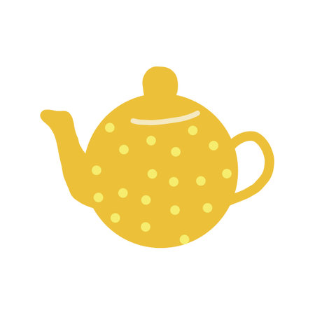 teapot hand drawn in trending color 2021. scandinavian hygge. cozy homeの写真素材