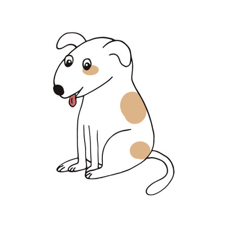dog icon. hand drawn doodle. vector minimalism cartoon pet animal cute funnyのイラスト素材