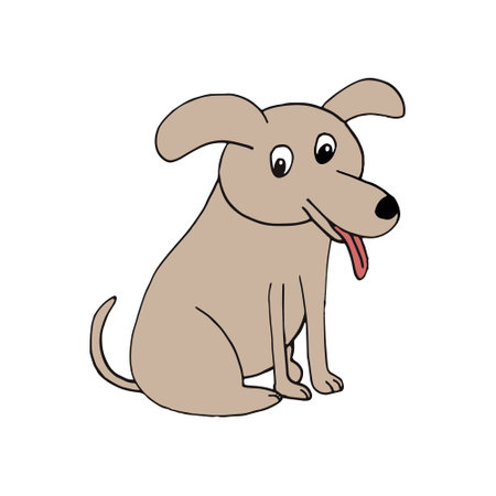 dog icon. hand drawn doodle. vector minimalism cartoon pet animal cute funnyのイラスト素材