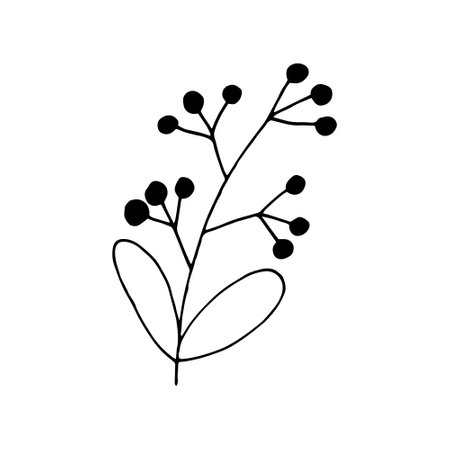 abstract flower. vector illustration hand drawn in doodle style. scandinavian, minimalism. icon, stickerのイラスト素材