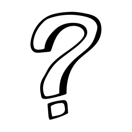 question mark hand drawn doodle, vector. icon stickerのイラスト素材