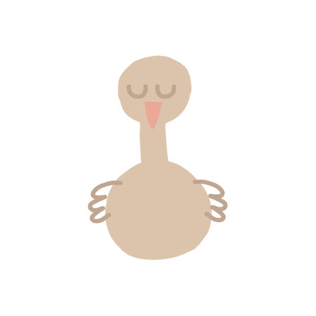 cute goose hand drawn. vector, minimalism, trending colors 2022. icon, sticker, print children clipart animal birdのイラスト素材