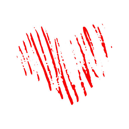 heart hand drawn doodle. vector, minimalism, icon, sticker, decor love valentine's day redのイラスト素材