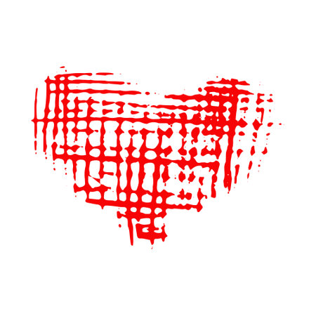 heart hand drawn doodle. vector, minimalism, icon, sticker, decor love valentine's day redのイラスト素材