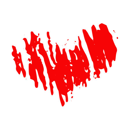 heart hand drawn doodle. vector, minimalism, icon, sticker, decor love valentine's day redのイラスト素材