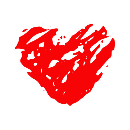 heart hand drawn doodle. vector, minimalism, icon, sticker, decor love valentine's day redのイラスト素材