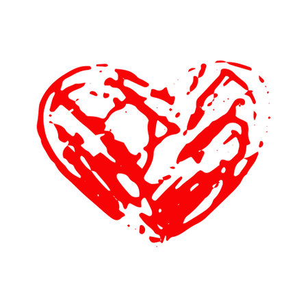 heart hand drawn doodle. vector, minimalism, icon, sticker, decor love valentine's day redのイラスト素材