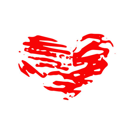 heart hand drawn doodle. vector, minimalism, icon, sticker, decor love valentine's day redのイラスト素材