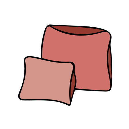 pillows hand drawn element in doodle style. vector boho homeのイラスト素材