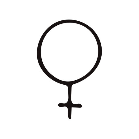 woman symbol hand drawn in doodle style. vector, line art, nordic, scandinavian, minimalism, monochrome. icon sticker genderのイラスト素材