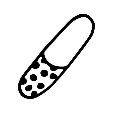 capsule hand drawn doodle. vector, scandinavian, nordic, minimalism, monochrome icon sticker medicine healthのイラスト素材