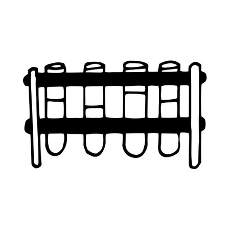 test tubes hand drawn doodle. vector, scandinavian, nordic, minimalism, monochrome icon medicine laboratoryのイラスト素材
