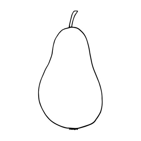 pear hand drawn in doodle style. fruit, food. icon stickerのイラスト素材