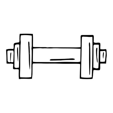 dumbbell. hand drawn doodle icon. vector, scandinavian, nordic, minimalism monochrome sports equipment muscle trainingのイラスト素材