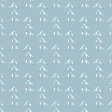Christmas trees seamless pattern hand drawn doodle. vector, scandinavian, nordic, minimalism. textiles, wrapping paper, wallpaper winter forest christmasのイラスト素材