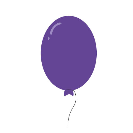 purple balloon in a flat style. Single vector graphic element for design. holiday decoration fun holiday birthdayのイラスト素材