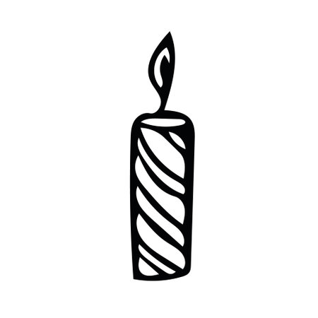 candle hand drawn in doodle style. single element vector scandinavian hygge cozy home, interiorのイラスト素材