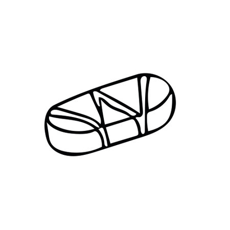 candie with stripes sweets in doodle style. hand drawn sweets, candies. element for design card, icon, poster, menuのイラスト素材