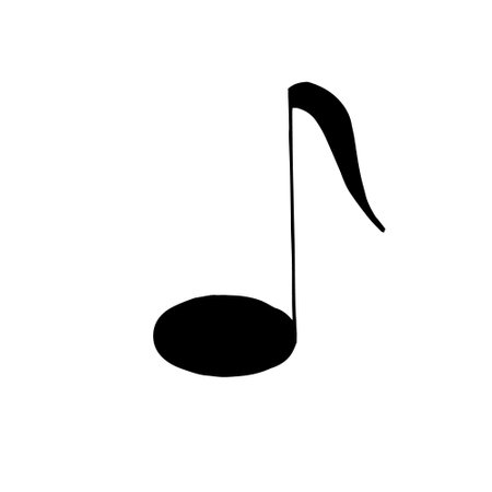 musical note hand drawn in doodle style. vector scandinavian monochrome minimalism. single element for design. symbol, musicのイラスト素材