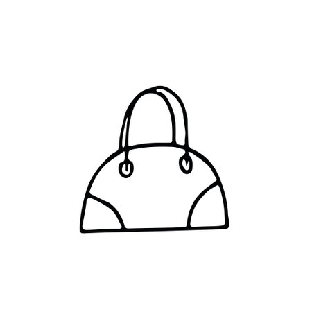 bag hand drawn in doodle style. Scandinavian simple. luggage, accessory, design element icon, stickerのイラスト素材
