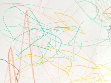 lines, careless strokes of colored pens. Hand drawn abstract pattern on a white background.の写真素材